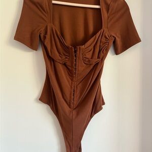 Astr Brown Bodysuit - Size Large.